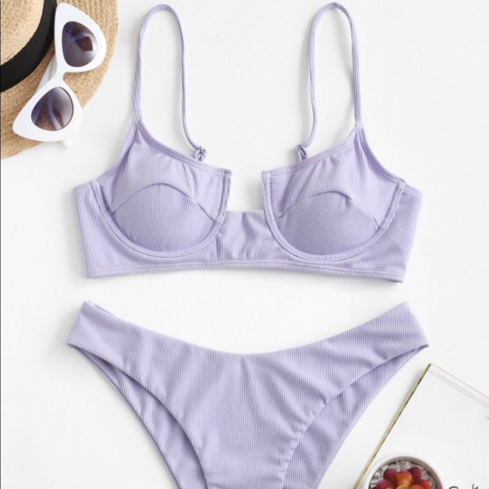 Brand new zaful underwire ribbed bikini swimsuit
